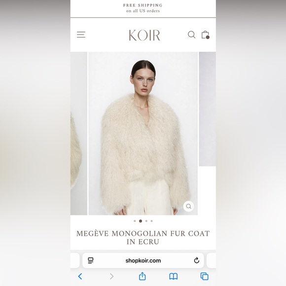 KOIR 100% pure Monogolian lamb Fur Coat ivory helsa revolve - Picture 8 of 15